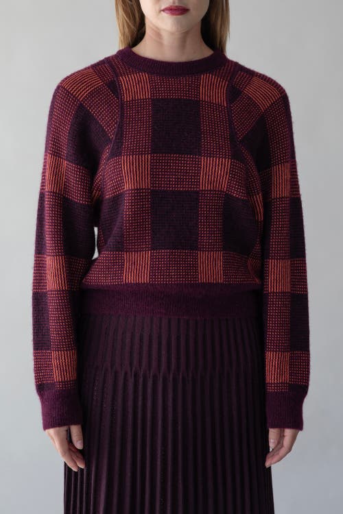 SSKEIN Tartine Plaid Pullover in Aubergine at Nordstrom, Size Large