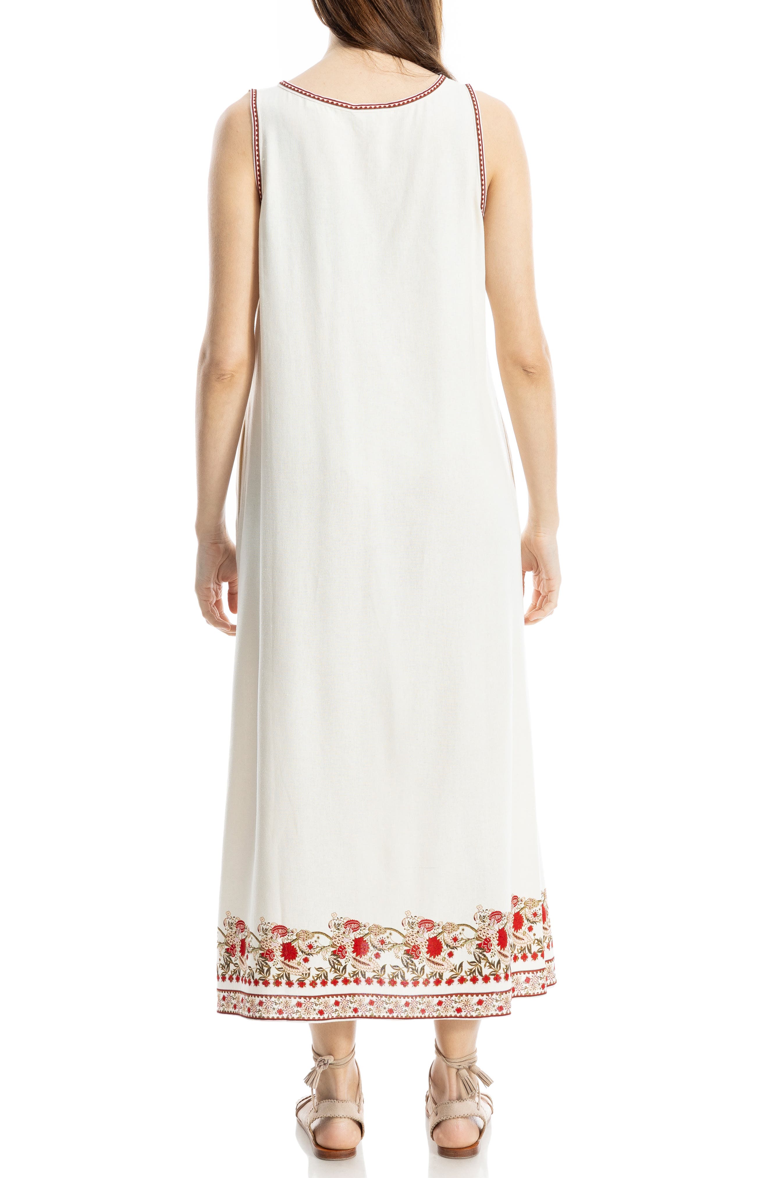 Border Print Sleeveless Maxi Dress - image 2