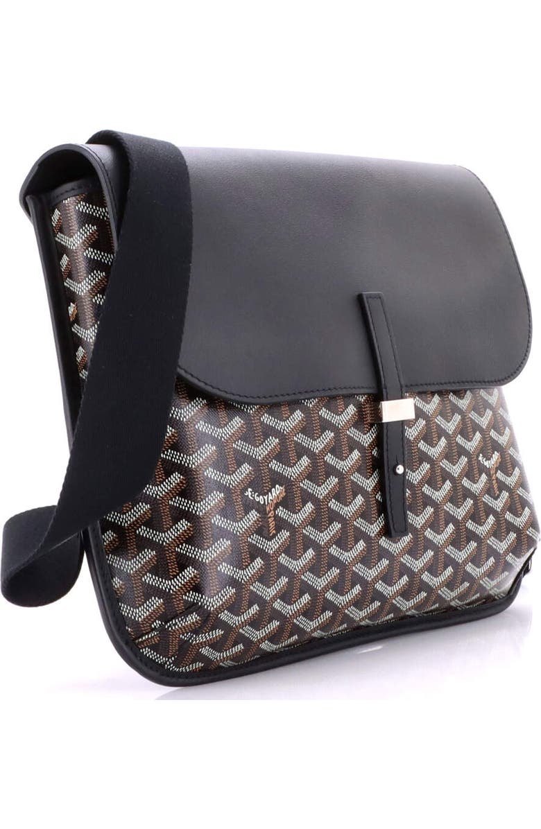 Pre-Owned Goyard Coursier Messenger Bag Coated Canvas and Leather, Alternate, color, Black