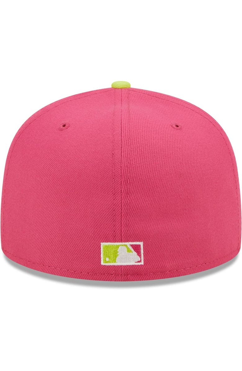 New Era Men's New Era Pink New York Yankees 2009 World Series Champions Beetroot Cyber 59FIFTY Fitted Hat, Alternate, color, 