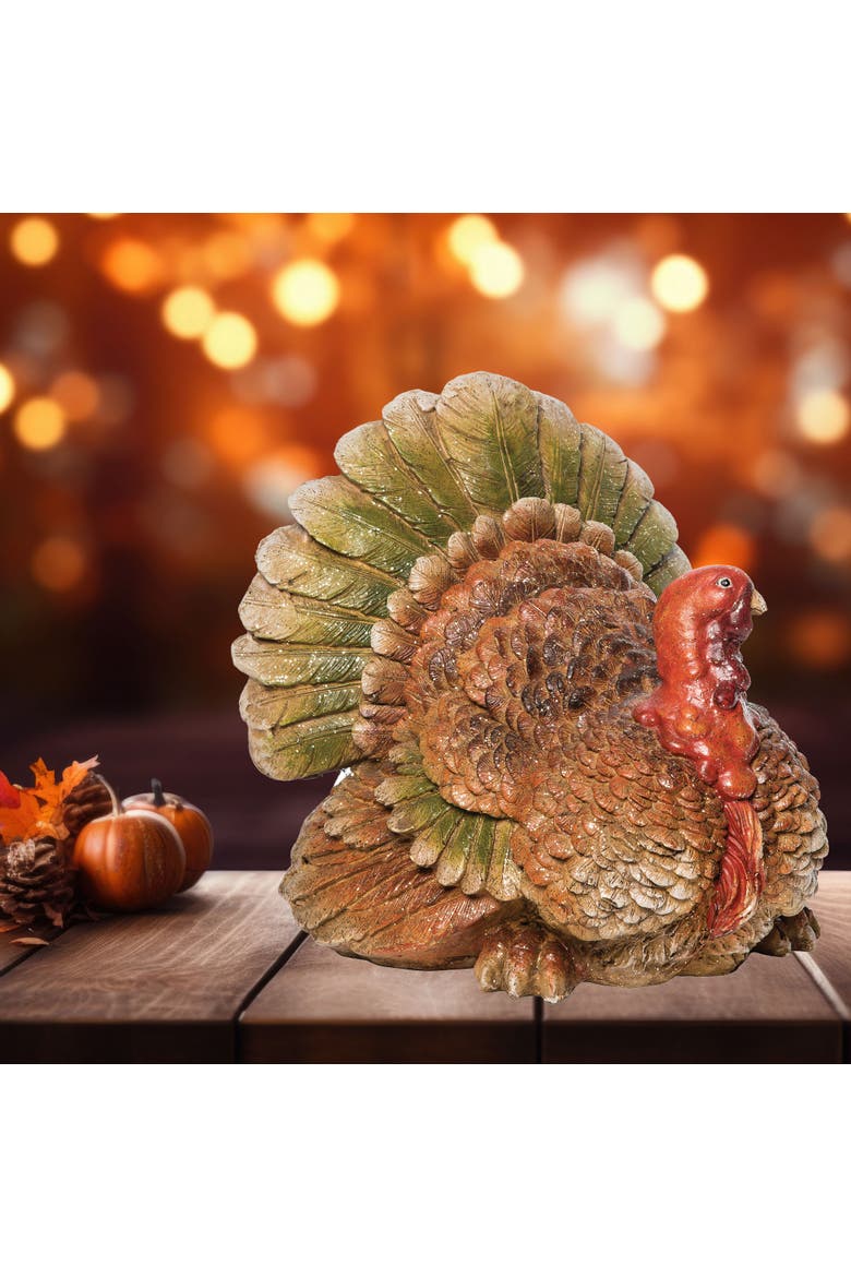 Thanksgiving Turkey Decorative Centerpiece Figurine, Alternate, color, Brown