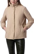 Bernardo Quilted Jacket with Faux Shearling Collar