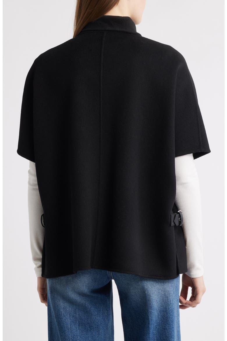 Double Face Wool Blend Cape, Alternate, color, BLACK