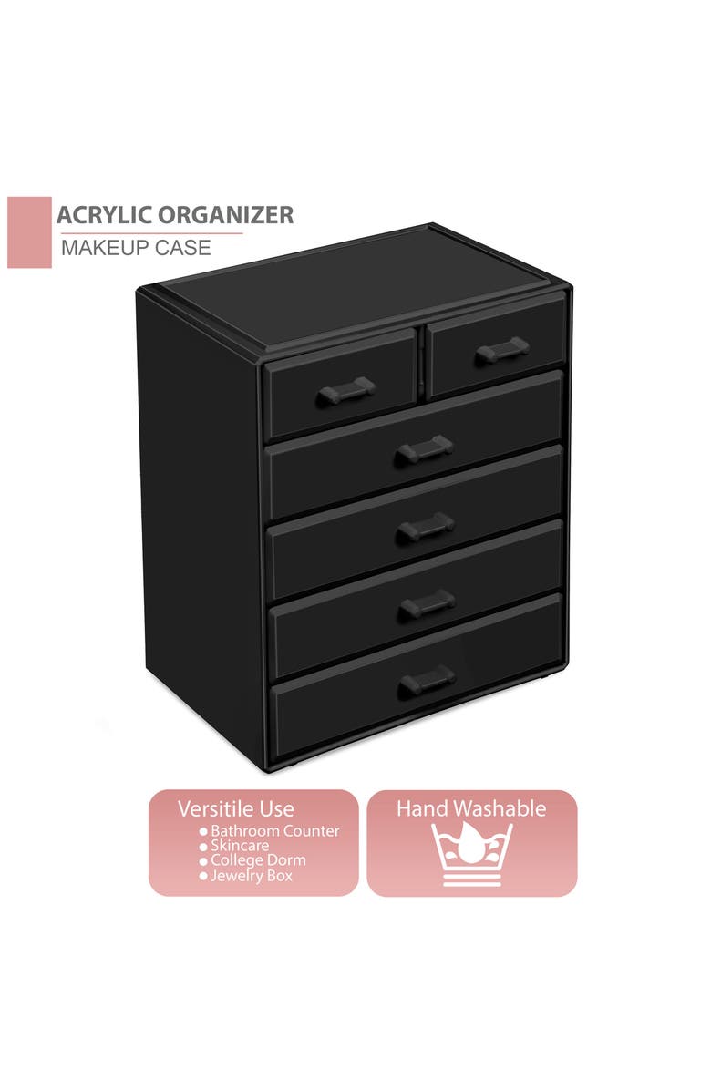 SORBUS Large 6 Drawer Makeup Case, Alternate, color, 