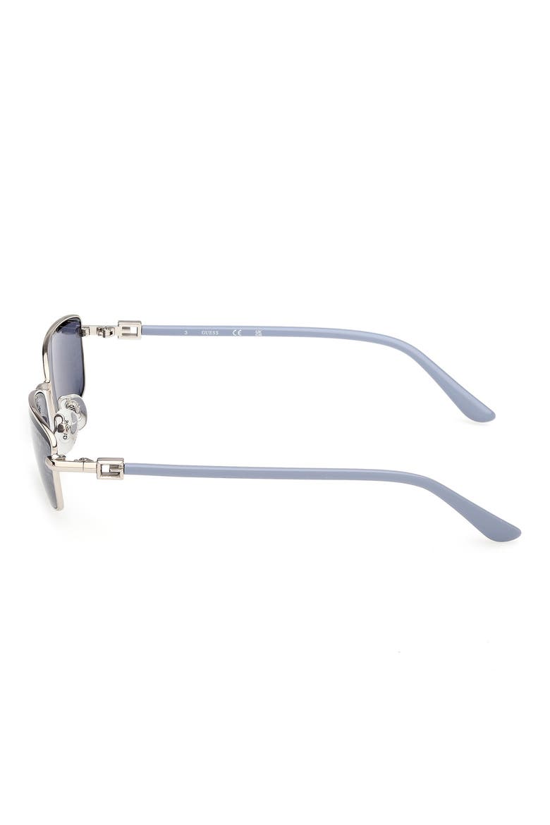 Rectangular Sunglasses, Alternate, color, NICKELTIN / BLUE MIRROR