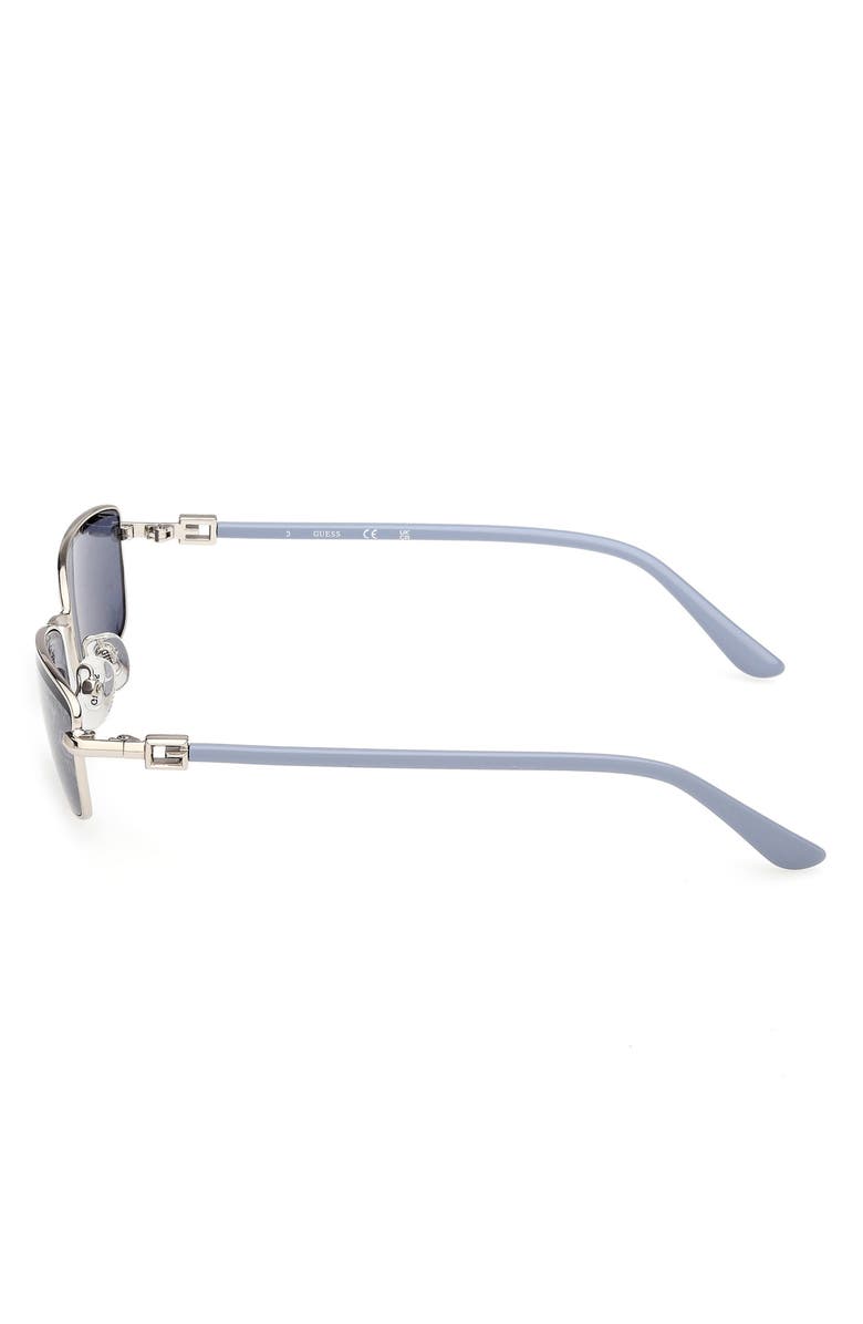 GUESS Rectangular Sunglasses, Alternate, color, Nickeltin / Blue Mirror