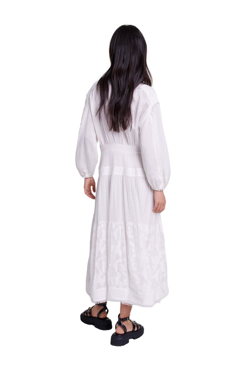 Cotton patchwork maxi dress, Alternate, color, Ecru