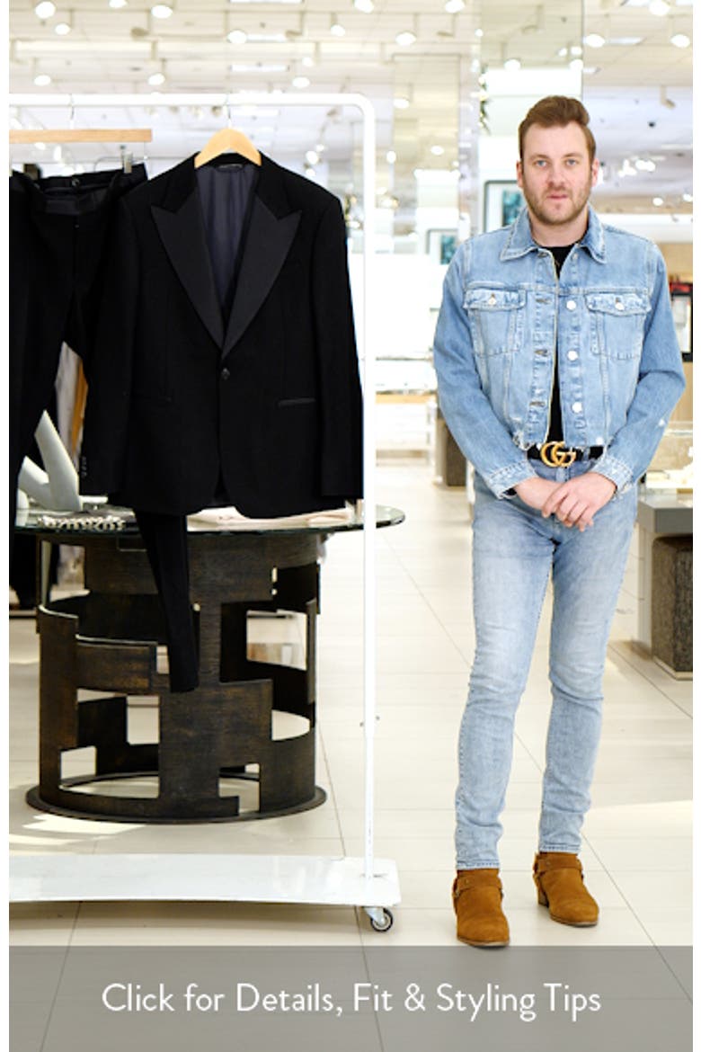 Winston Peaked Lapel Black Wool Tuxedo video