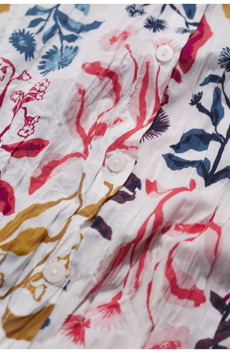Seasalt Cornwall Larissa Floral Crinkled Organic Cotton Button-Up Shirt, Alternate, color, Inky Botanical Chalk