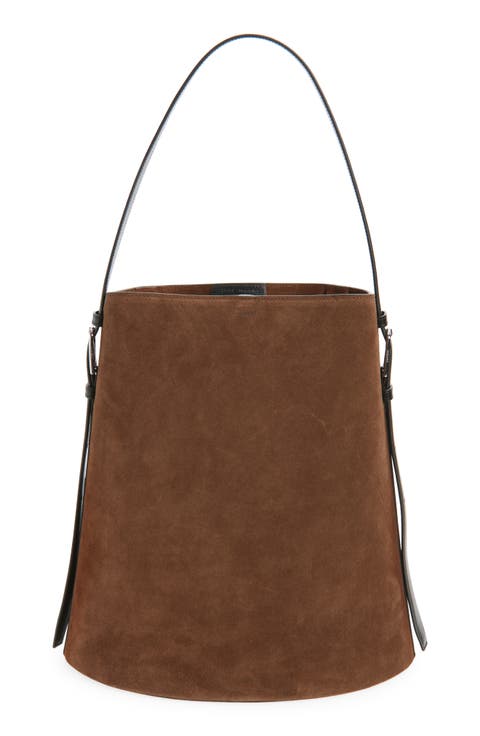 Ergonomic Suede Bucket Bag