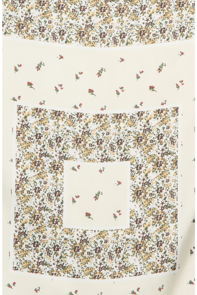 Ditsy Floral Scarf, Alternate, color, BROWN