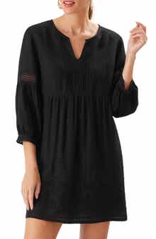 Tommy Bahama St. Lucia Split Neck Linen Blend Cover-Up Dress