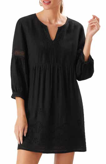 Tommy Bahama St. Lucia Split Neck Linen Blend Cover-Up Dress