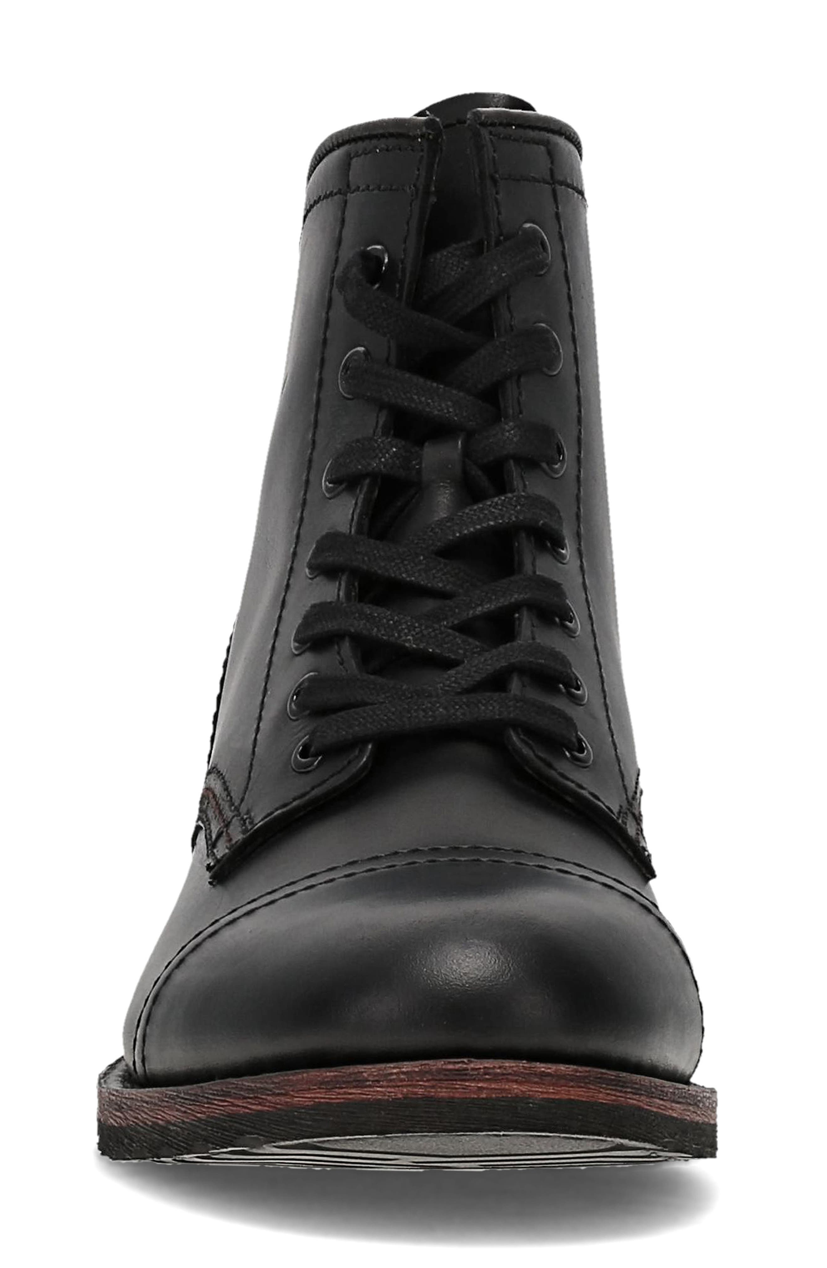 Frye Landon Lace-Up Cap Toe Boot, Alternate, color, Black