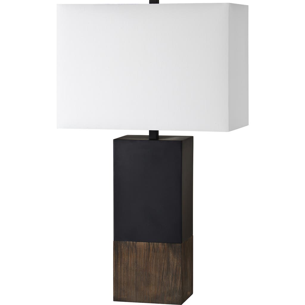 Renwil Broma Wood & Iron Table Lamp In Black