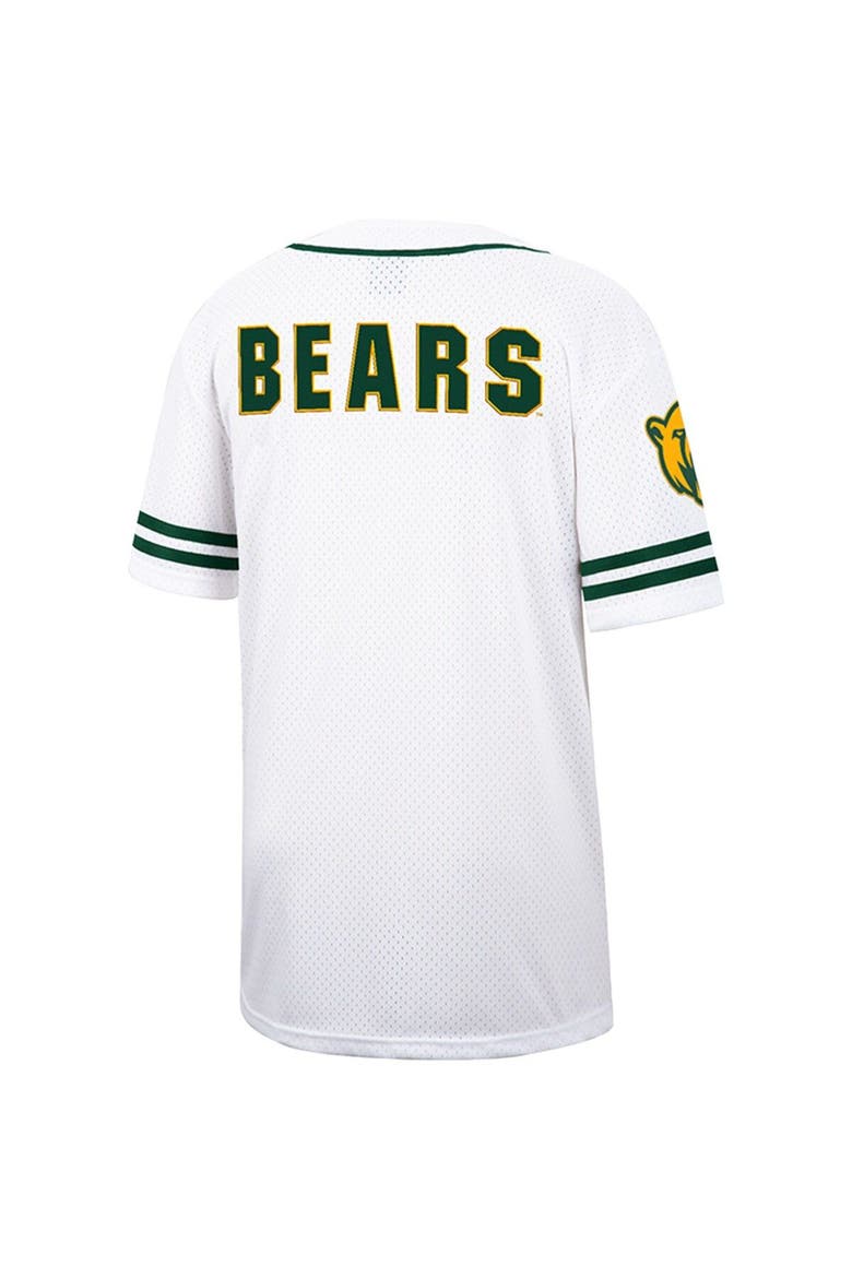 Men's Colosseum White Baylor Bears Free Spirited Mesh Button-Up Baseball Jersey, Alternate, color, White