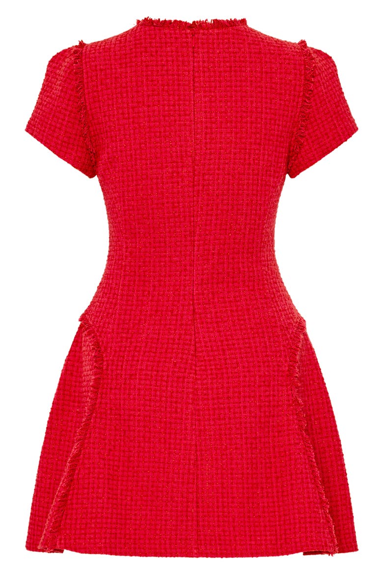 Samara Bouclé Fit & Flare Minidress, Alternate, color, RED