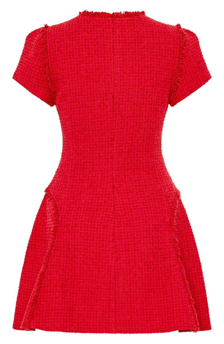 Milly Samara Bouclé Fit & Flare Minidress, Alternate, color, Red