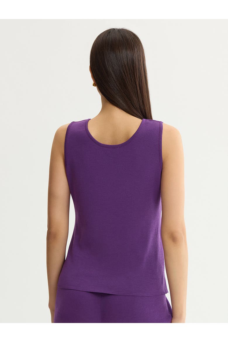 Double Scoop Neck Mylana Knit Tank, Alternate, color, Fresh Purple