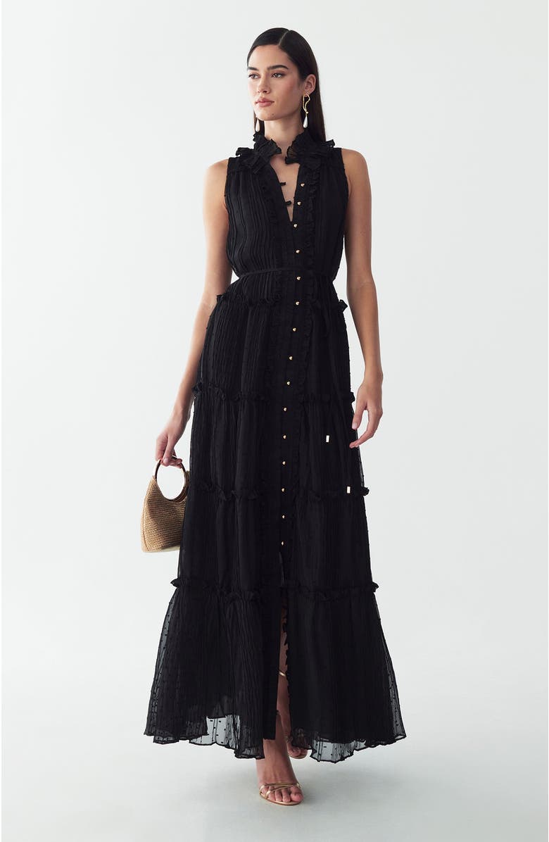 ST MRLO Omaha Midi Dress, Alternate, color, Black