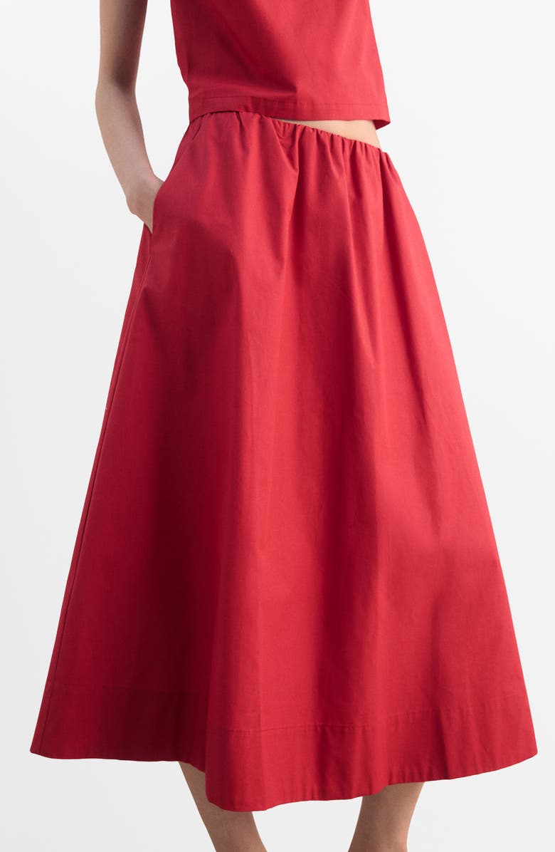 MANGO Cotton Midi Skirt, Main, color, Red