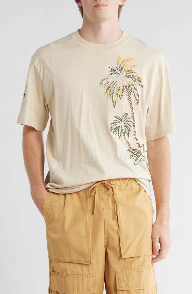 ICECREAM The Palms Embroidered Oversize T-Shirt, Main, color, Fog