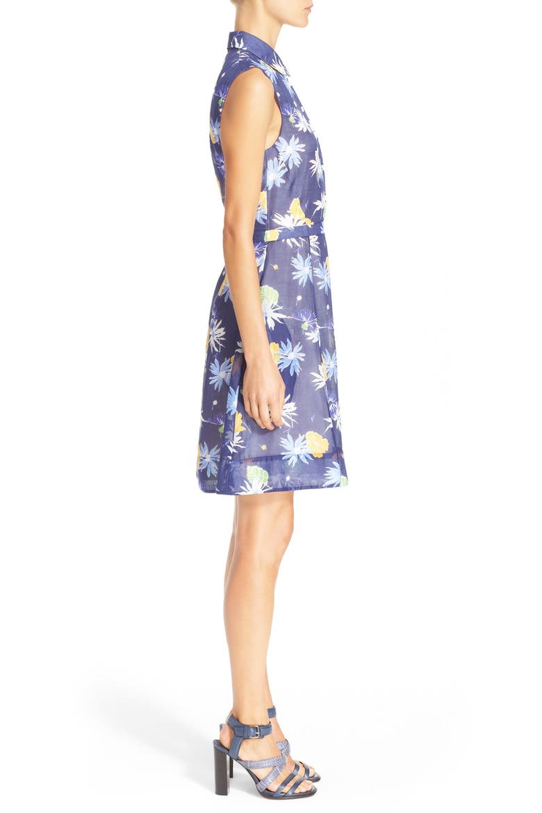 'Derine' Floral Print Sleeveless Dress, Alternate, color, NAVY MULTI