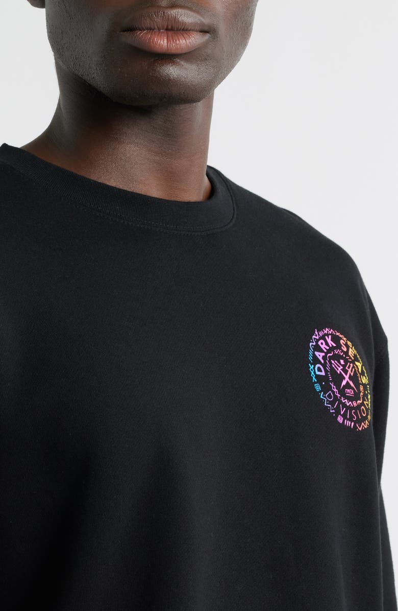 DARK SEAS Neon Logo Fleece Sweatshirt, Alternate, color, Black