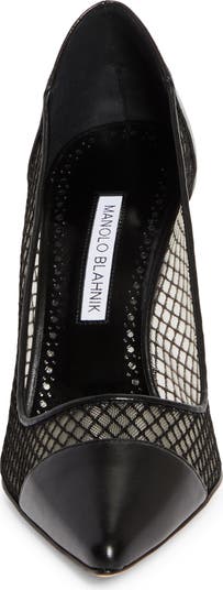 Manolo Blahnik Capcourme Mesh & Leather Pump (Women) | Nordstrom