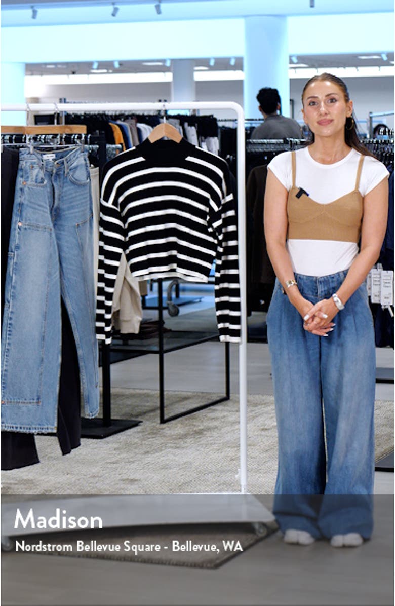 Stripe Turtleneck Crop Sweater, sales video thumbnail