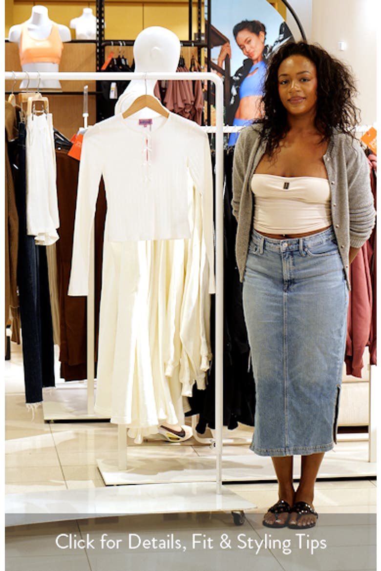 Pointelle Stitch Keyhole Cutout Long Sleeve Top video