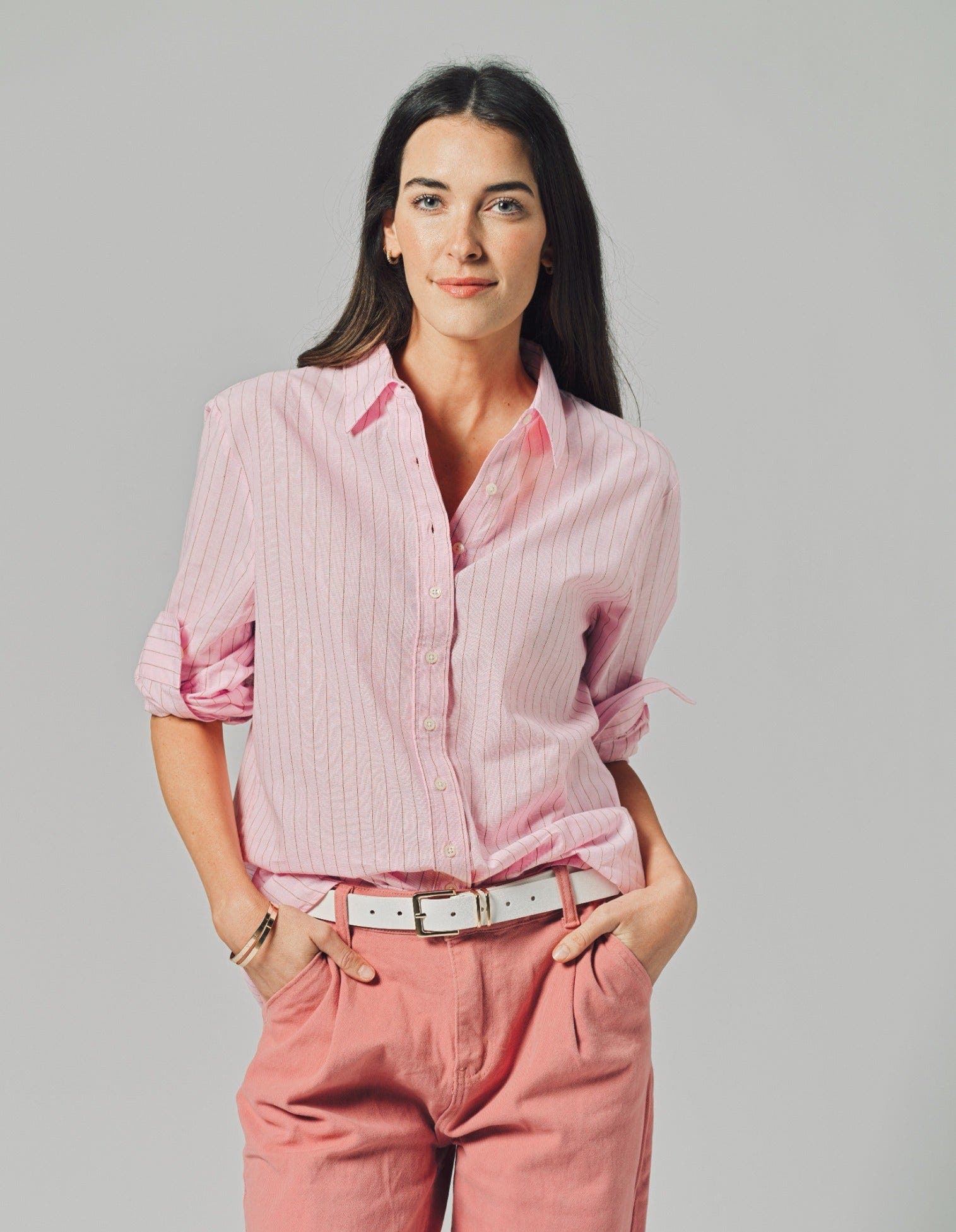 selected Pink/Tan Stripe