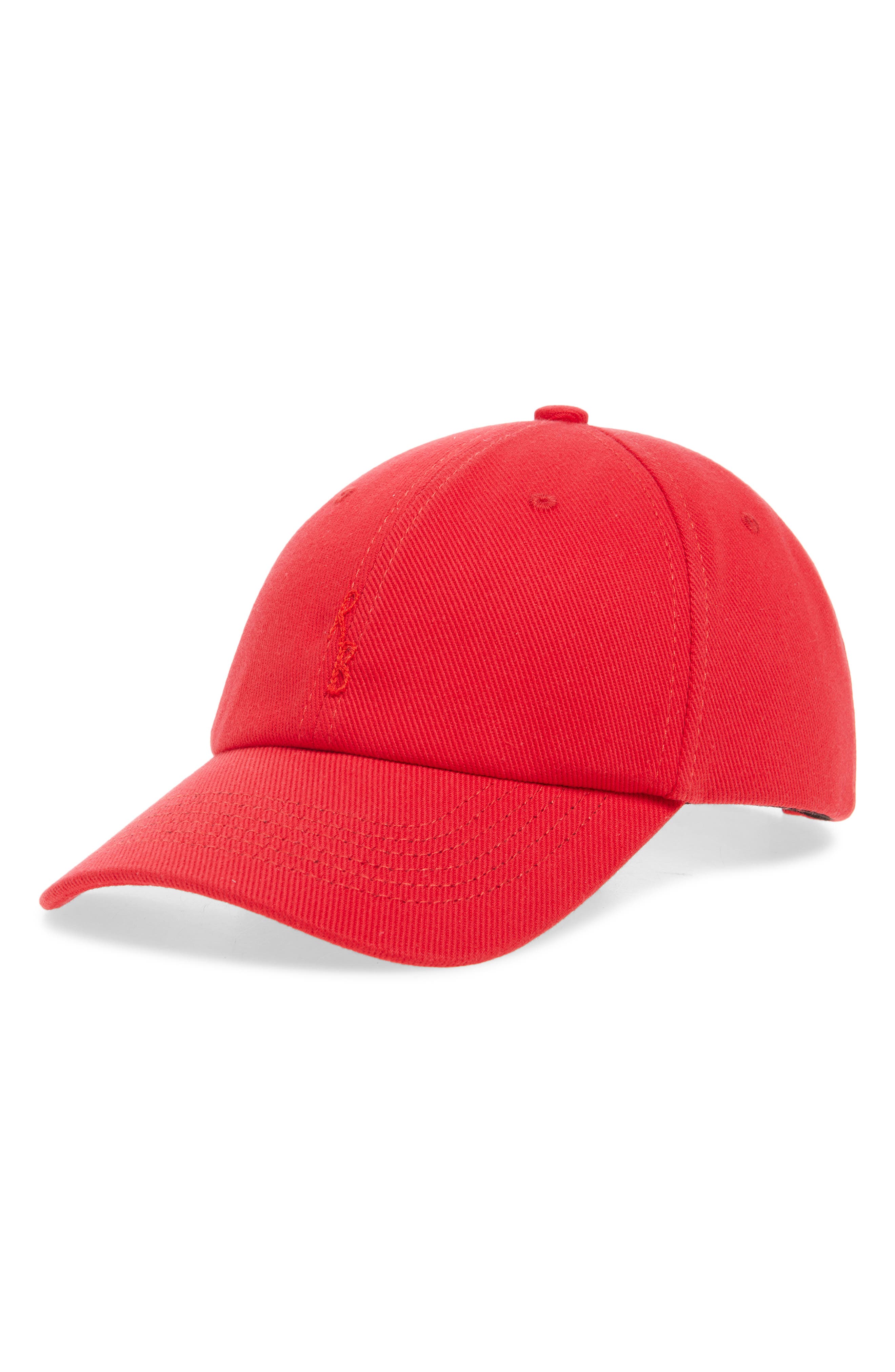 Ruslan Baginskiy Hand Embroidered Cotton Twill Baseball Cap In Red