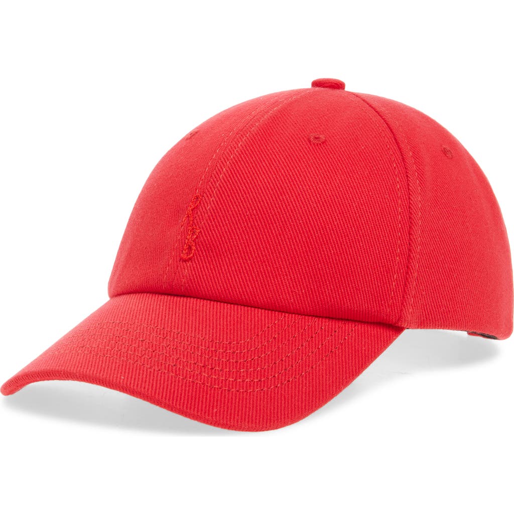 Ruslan Baginskiy Hand Embroidered Cotton Twill Baseball Cap In Red