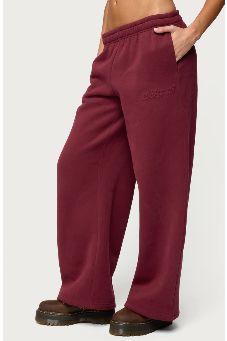 Totally Logo Wide Leg Sweatpants, Alternate, color, BURGUNDY
