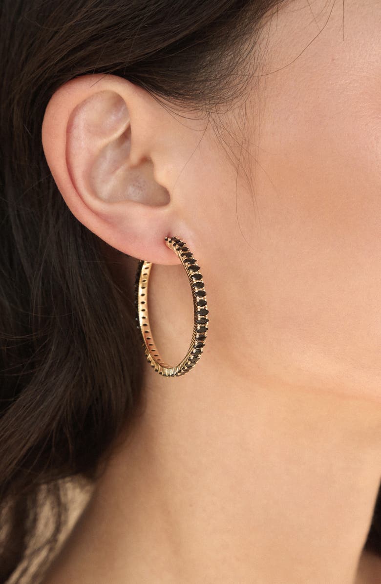 Ettika Dainty Marquise Cubic Zirconia Hoop Earrings, Alternate, color,