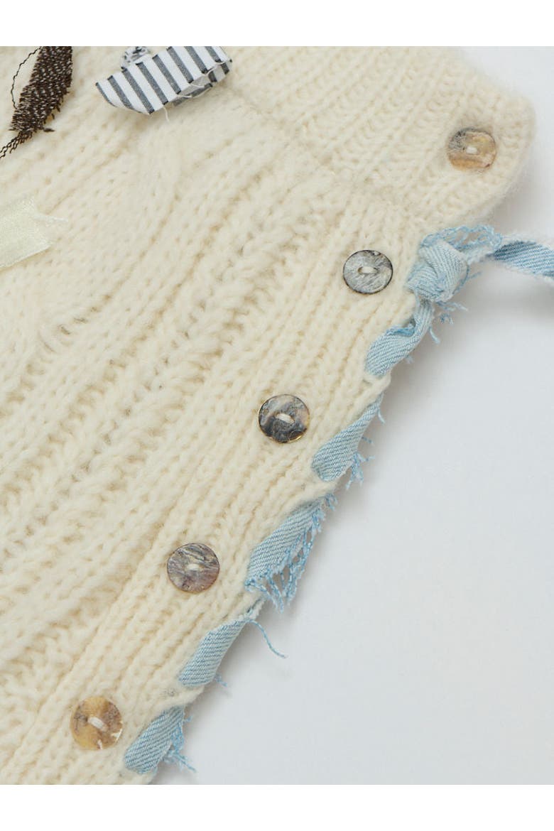 Jade Embellished Cable Knit Skirt, Alternate, color, Ivory