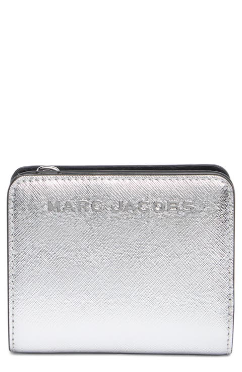 Metallic Leather Mini Bifold Wallet