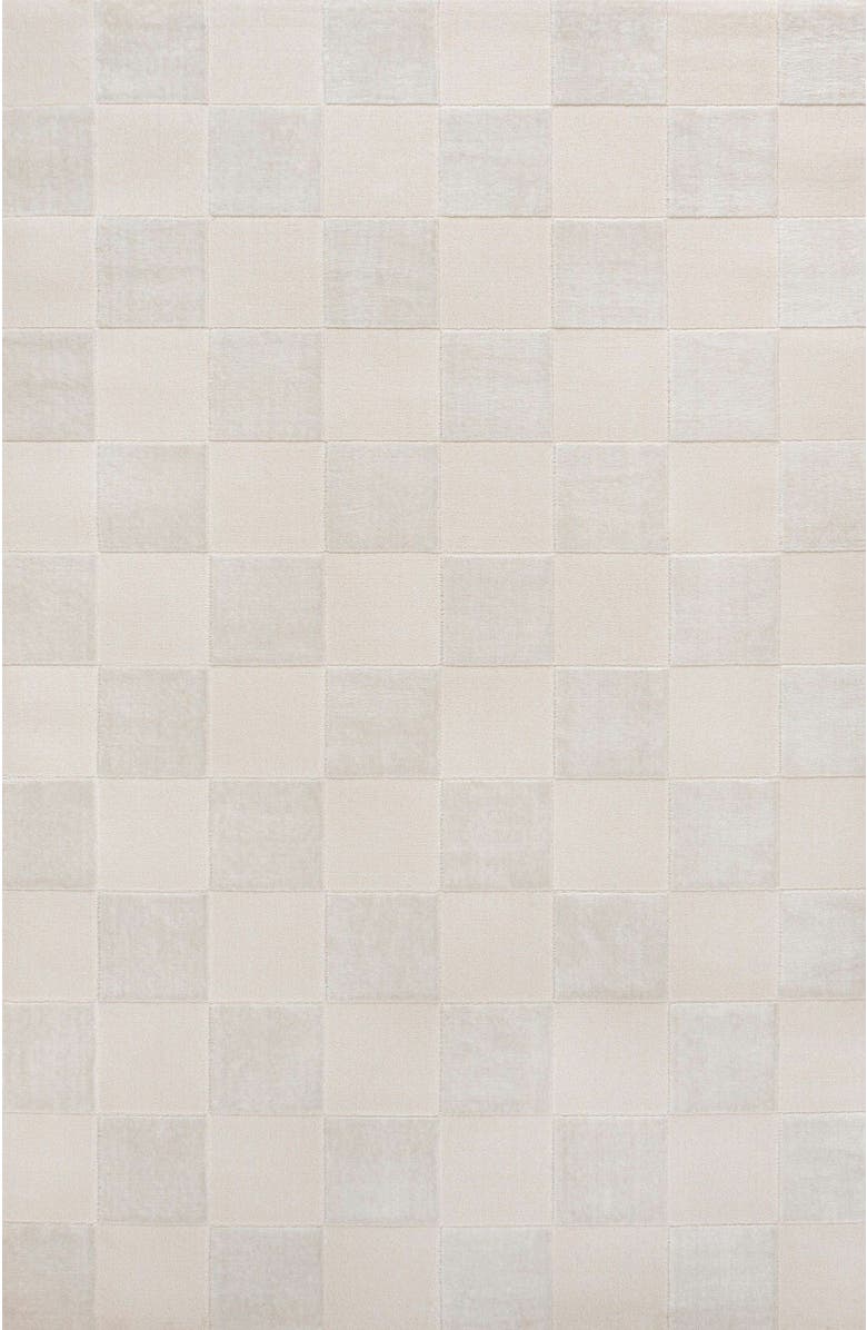 JONATHAN Y Thea Modern Geometric Checkerboard High-Low Area Rug, Alternate, color, White/Cream