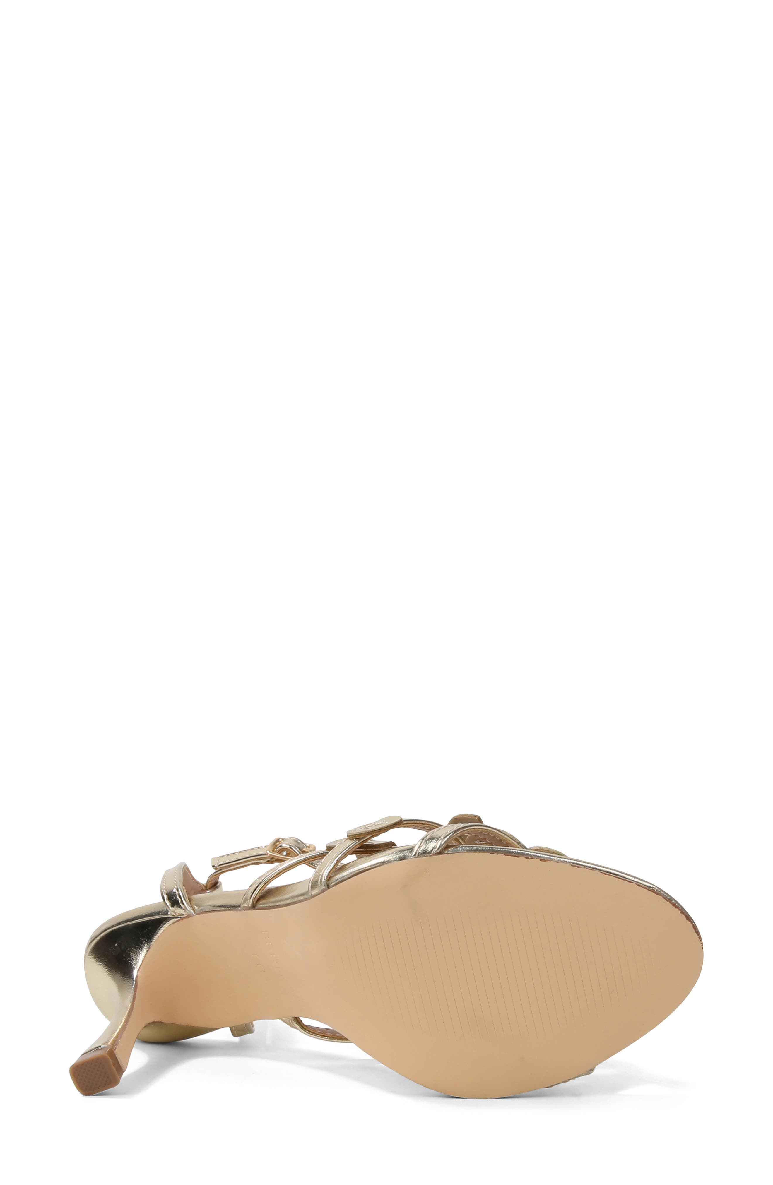 Hayden Flower Petal Strap Sandal, Alternate, color, GOLD