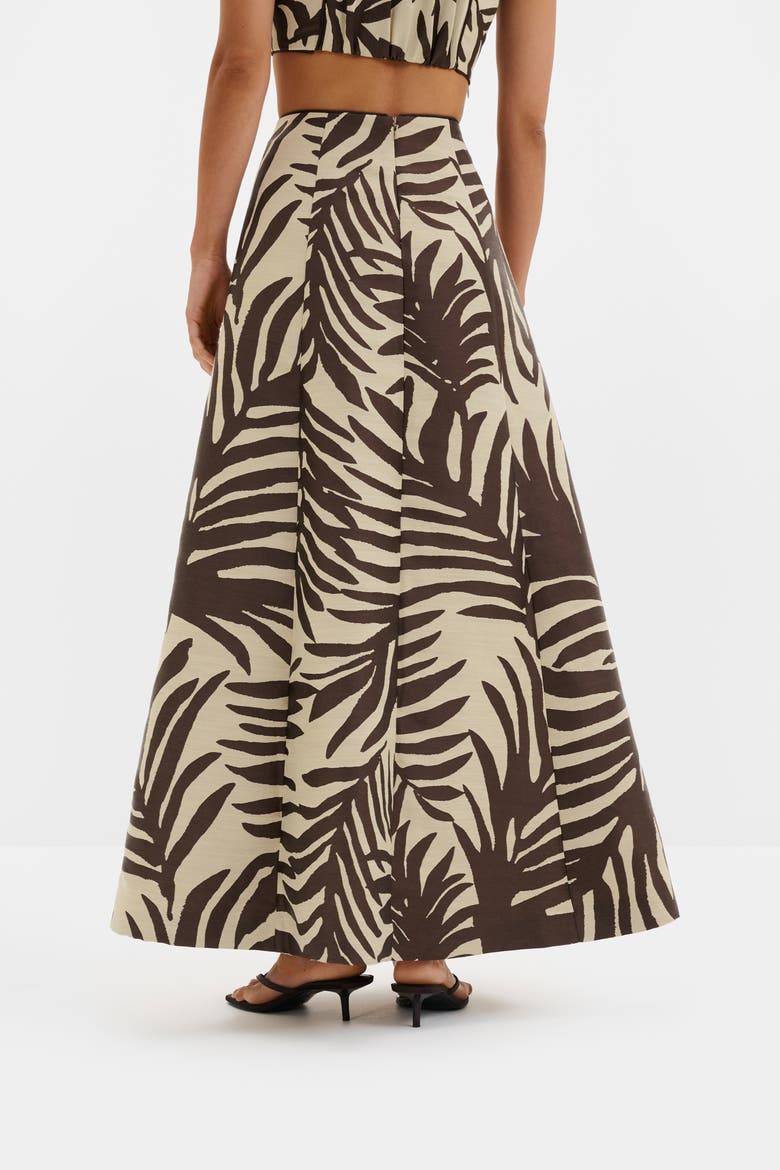 Meline Jacquard Midi Skirt, Alternate, color, Burnt Leaf