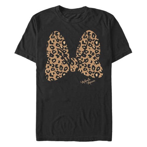 Men's Mickey & Friends Cheetah Print Minnie Mouse Bow  Graphic T-Shirt