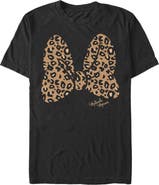 Mickey & Friends Men's Mickey & Friends Cheetah Print Minnie Mouse Bow Graphic T-Shirt