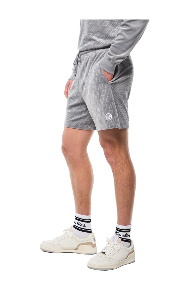 Sergio Tacchini Bandiera Debossed Velour Short, Main, color, Sleet