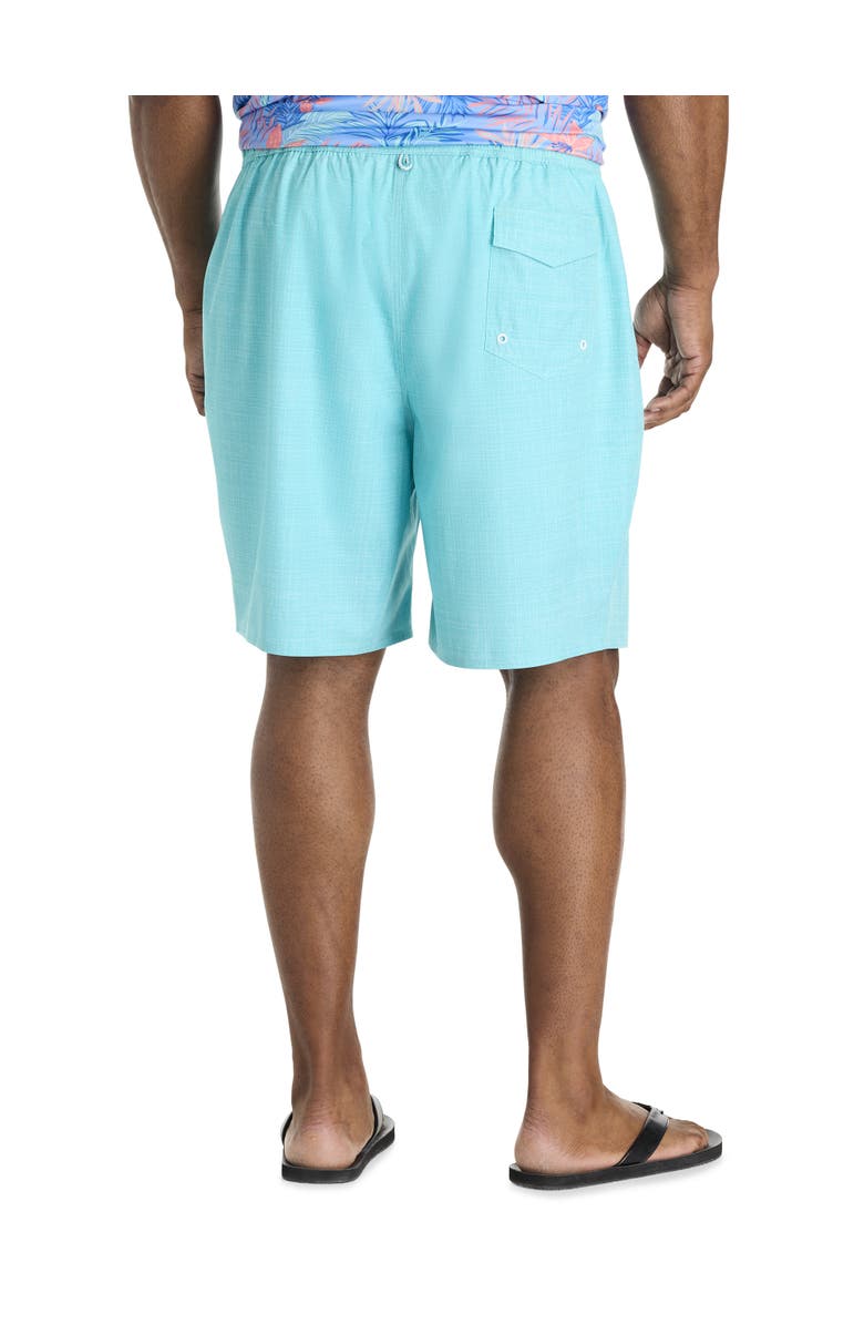 Harbor Bay by DXL Big & Tall Crosshatched Swim Trunks, Alternate, color, Blue Bird Green
