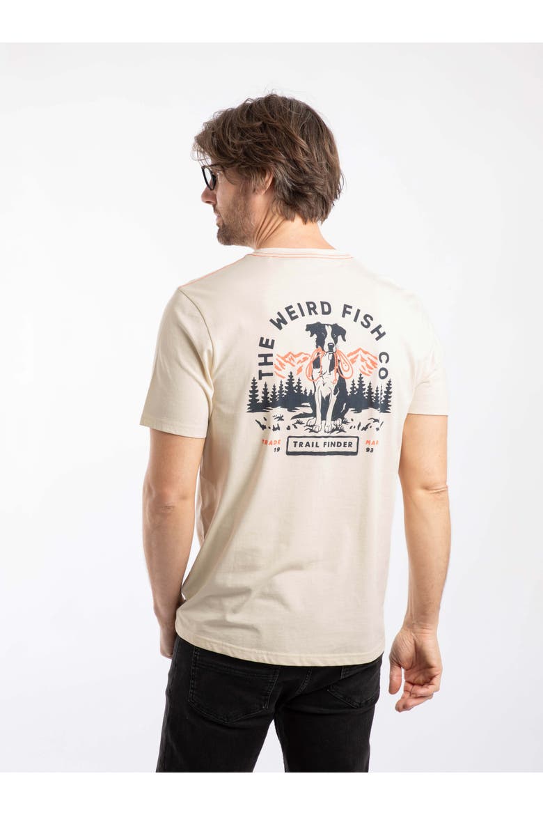 Dog Trails Back Print Graphic T-Shirt, Alternate, color, Egg Shell