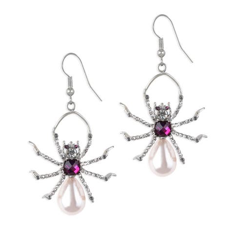 Pearl Spider Drop Earrings