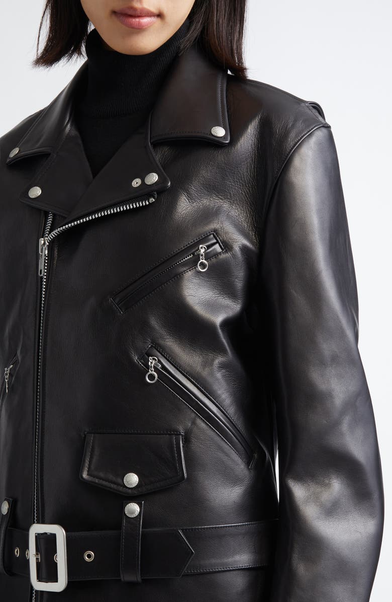 Junya Watanabe Leather Biker Jacket, Alternate, color, Black