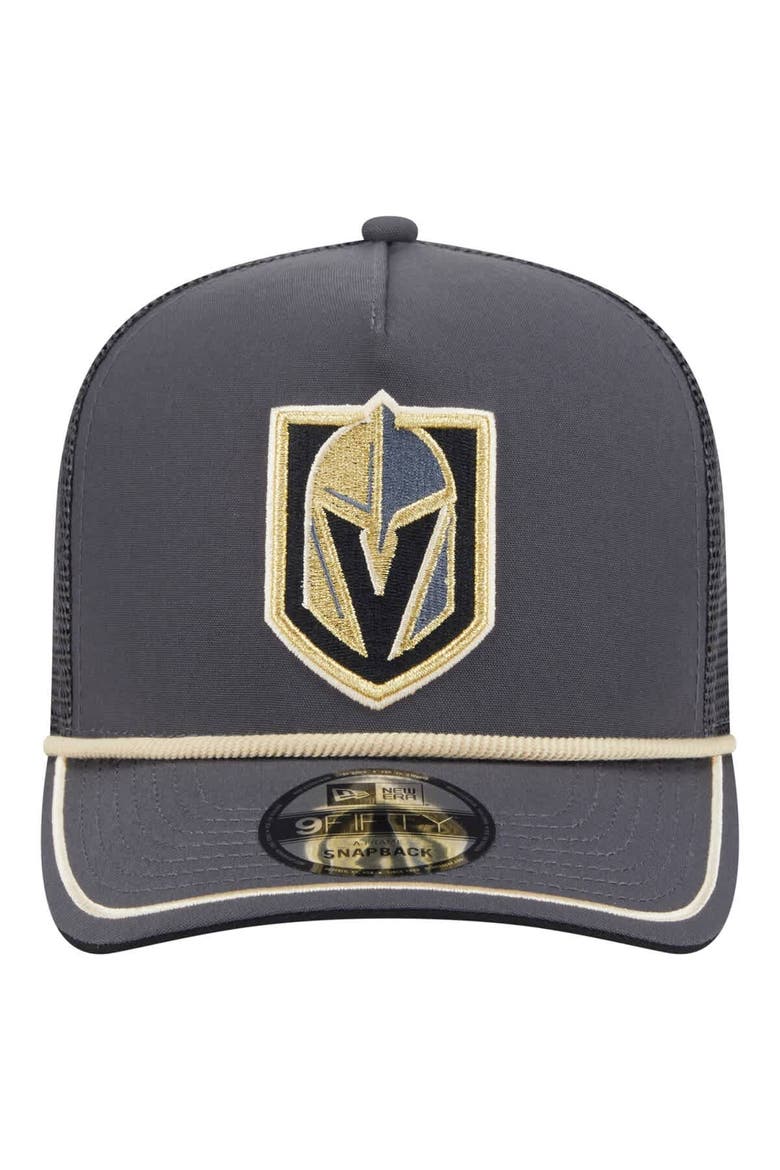 Men's New Era  Gray Vegas Golden Knights Vintage Team Rope A-Frame 9FIFTY Snapback Hat, Alternate, color, Gray