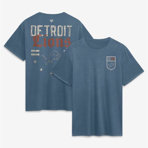 Men's Fanatics  Blue Detroit Lions Washed Americana T-Shirt